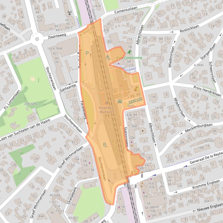 Kaart van postcodegebied 1404AN.