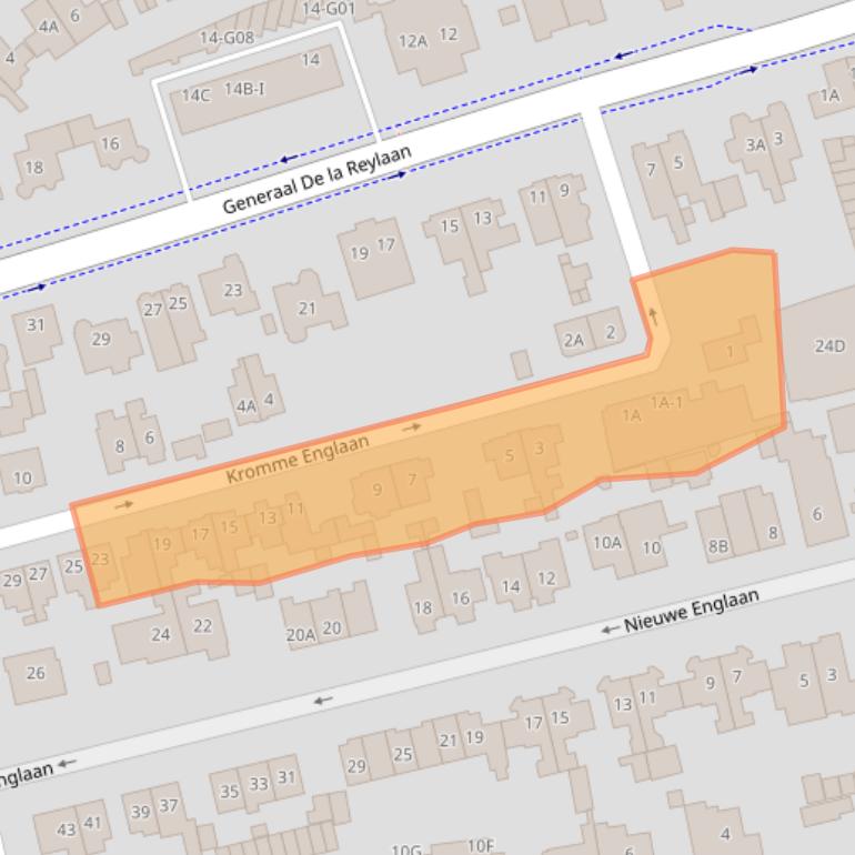Kaart van postcodegebied 1404BV.