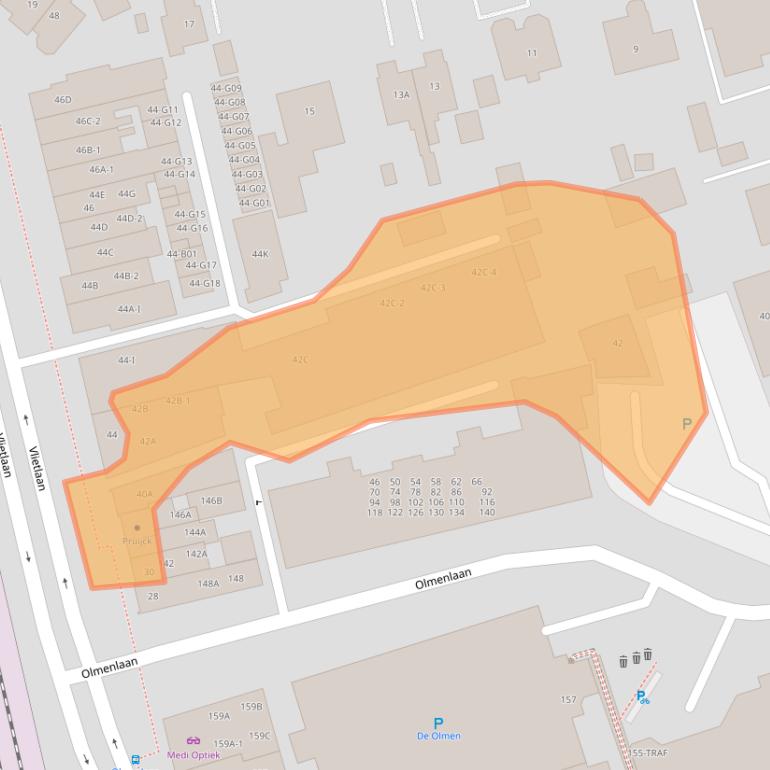 Kaart van postcodegebied 1404CB.