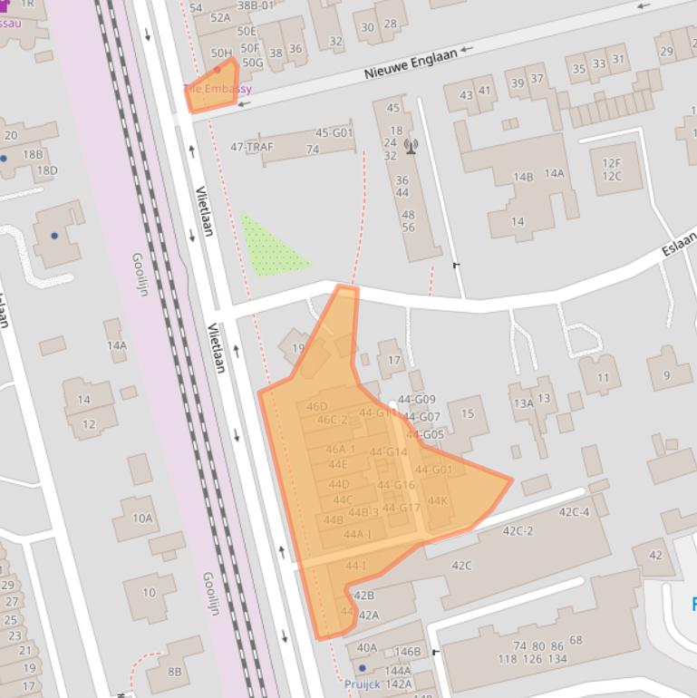 Kaart van postcodegebied 1404CC.