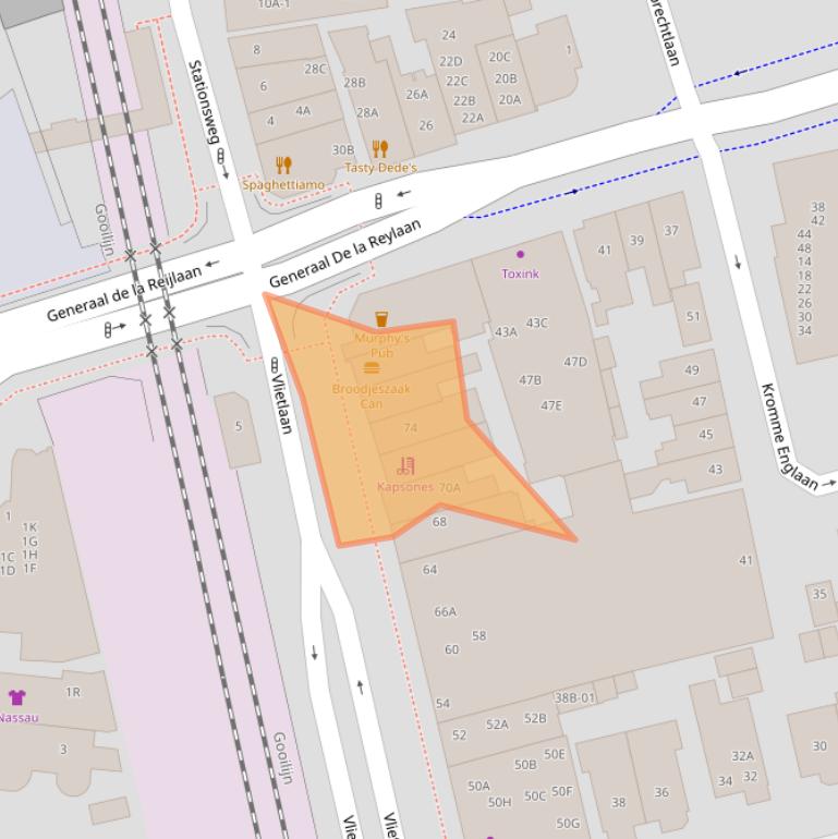 Kaart van postcodegebied 1404CE.