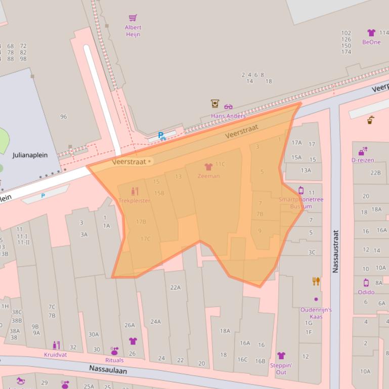 Kaart van postcodegebied 1404CG.