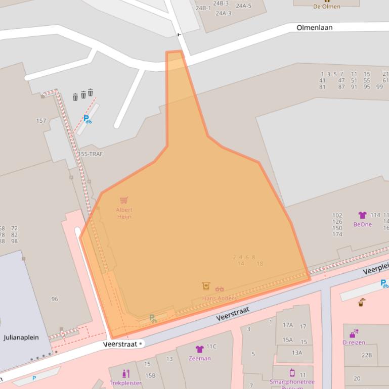 Kaart van postcodegebied 1404CH.