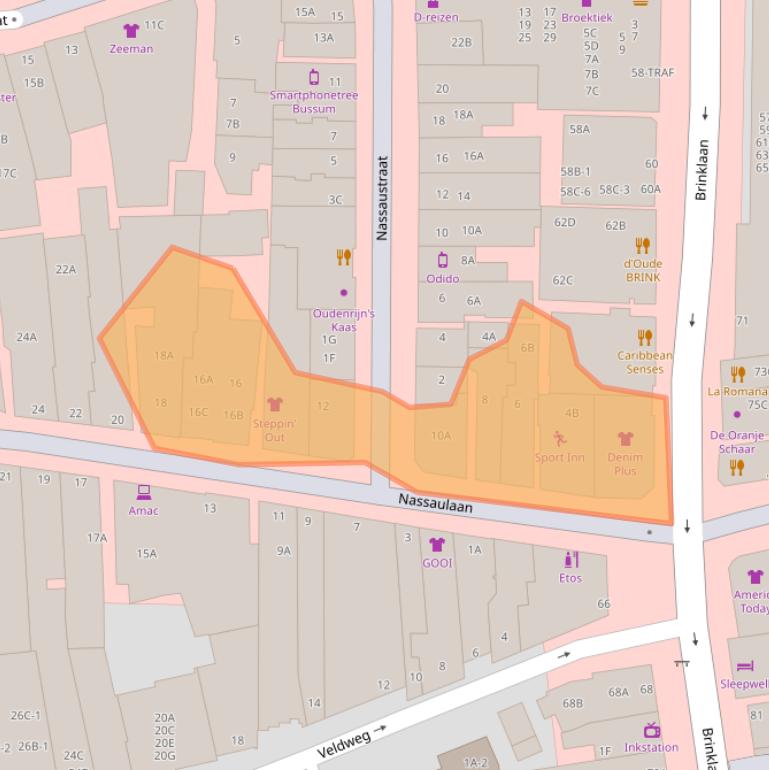 Kaart van postcodegebied 1404CN.