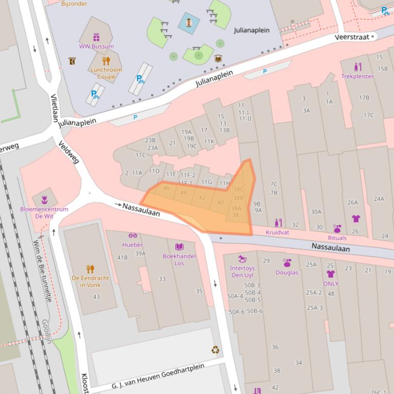 Kaart van postcodegebied 1404CR.