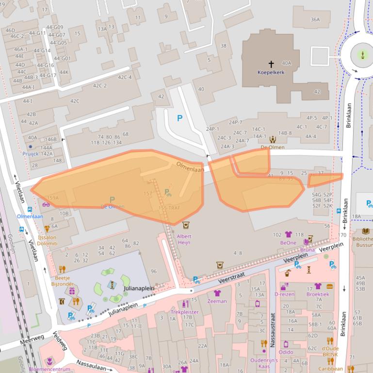 Kaart van postcodegebied 1404DE.