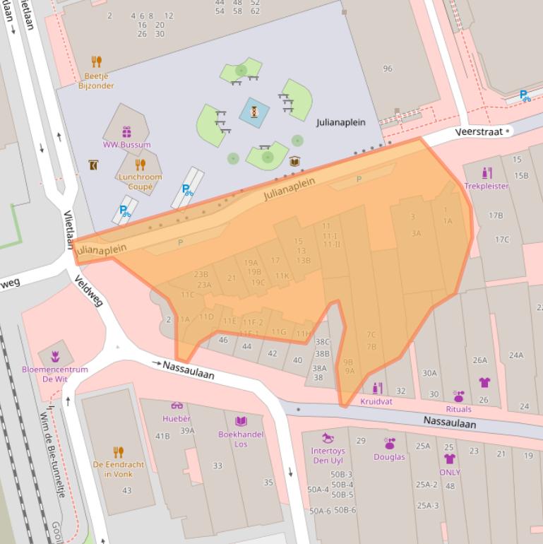 Kaart van postcodegebied 1404DL.