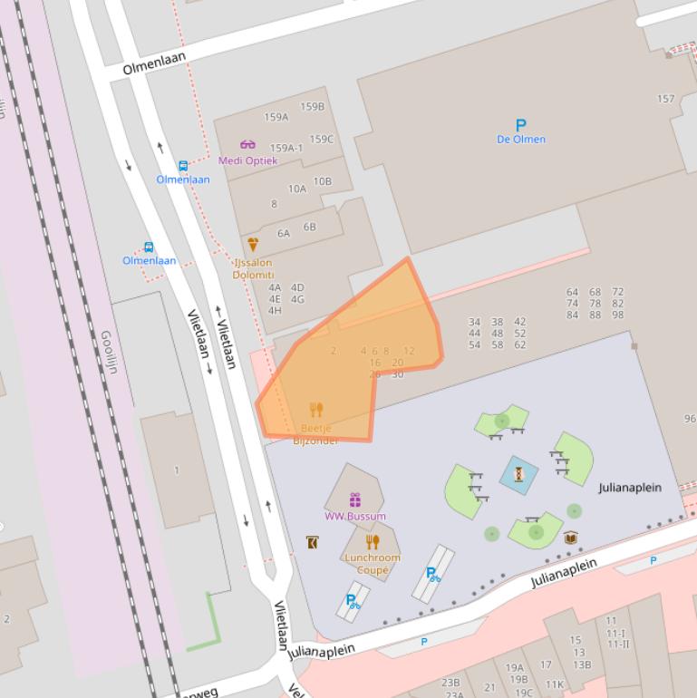 Kaart van postcodegebied 1404DM.