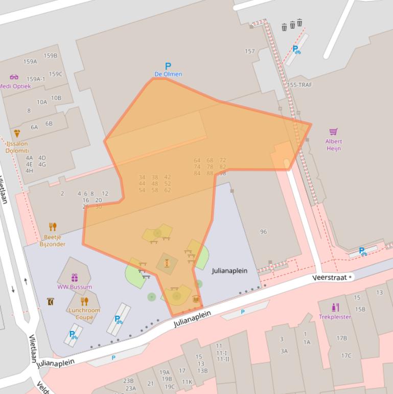 Kaart van postcodegebied 1404DN.