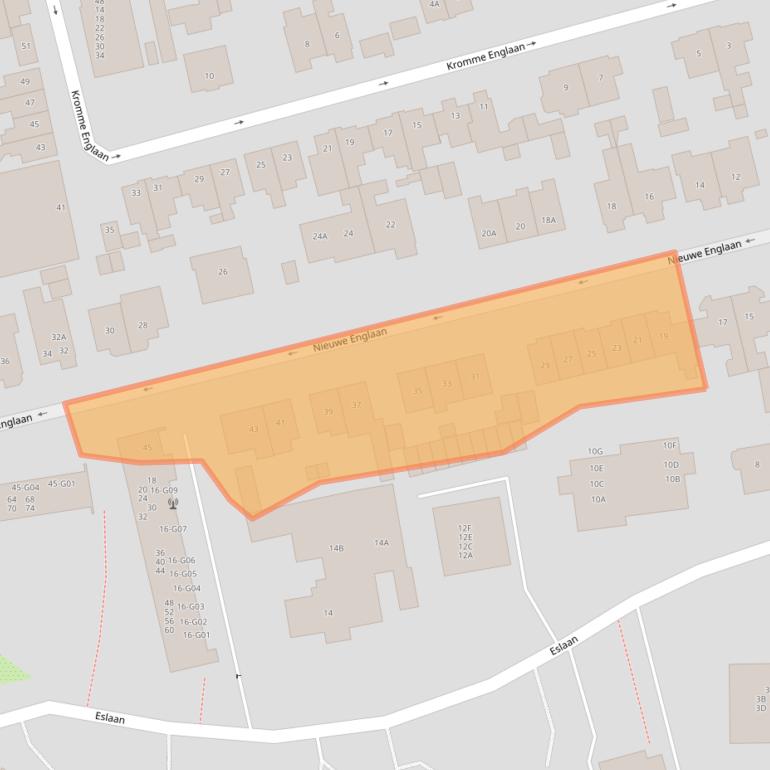 Kaart van postcodegebied 1404EB.