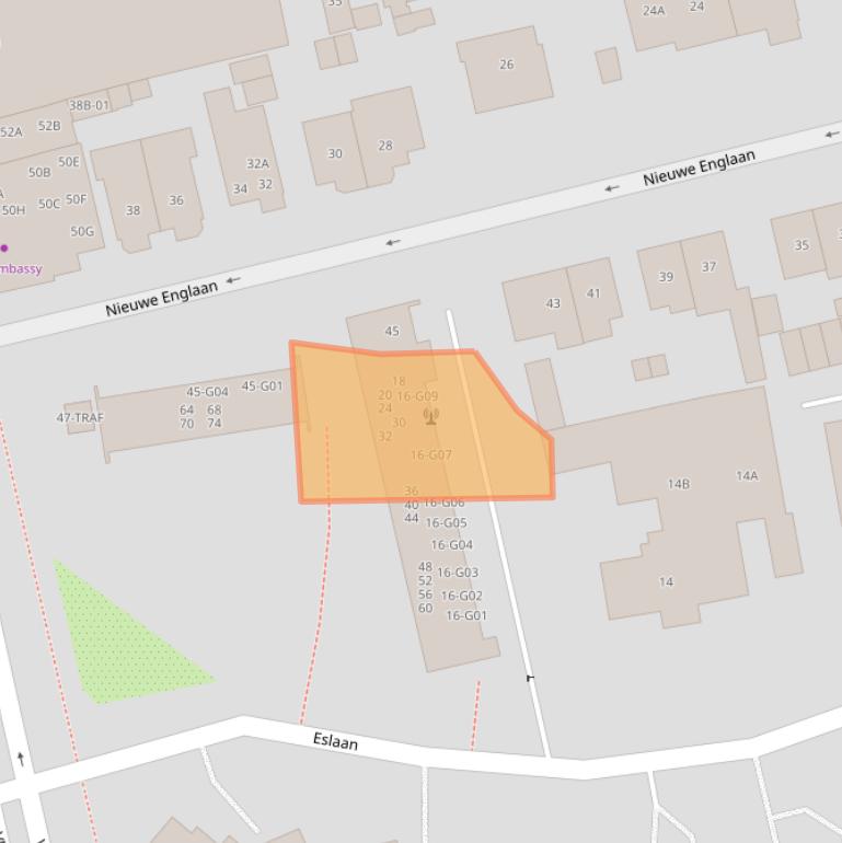 Kaart van postcodegebied 1404EH.