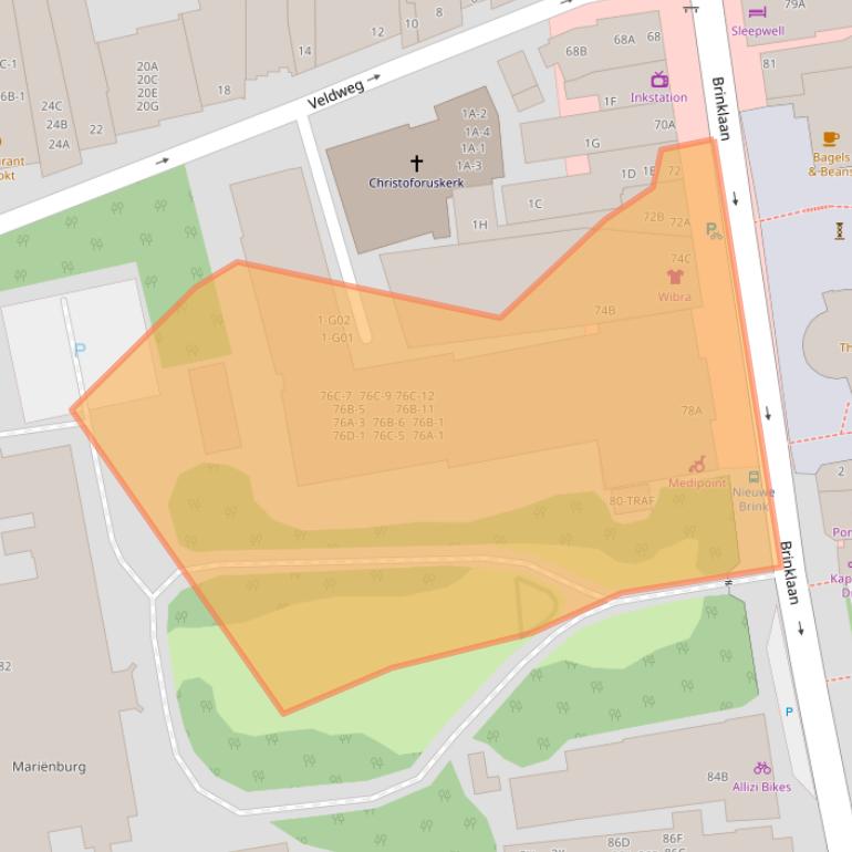 Kaart van postcodegebied 1404GL.