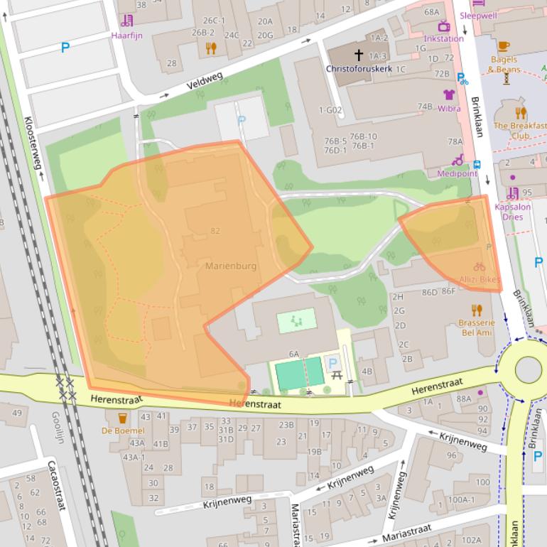 Kaart van postcodegebied 1404GM.