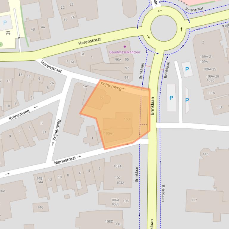 Kaart van postcodegebied 1404GR.