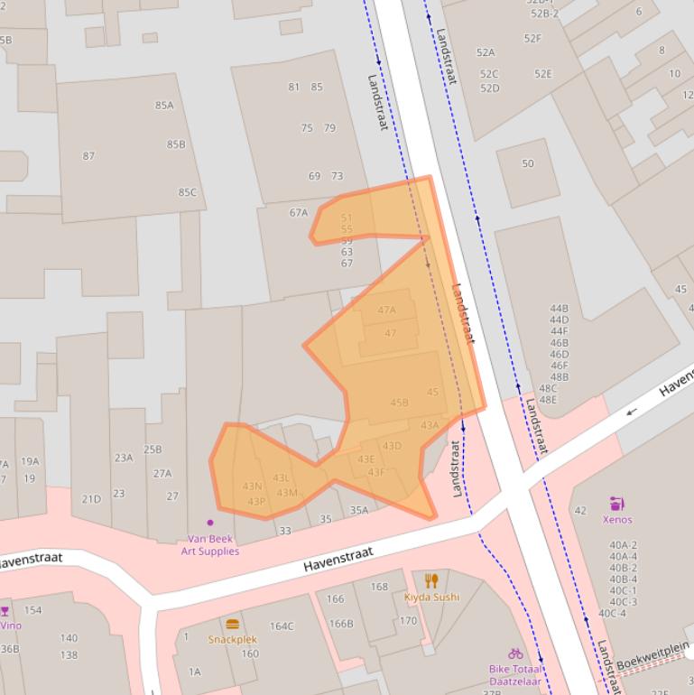 Kaart van postcodegebied 1404JG.