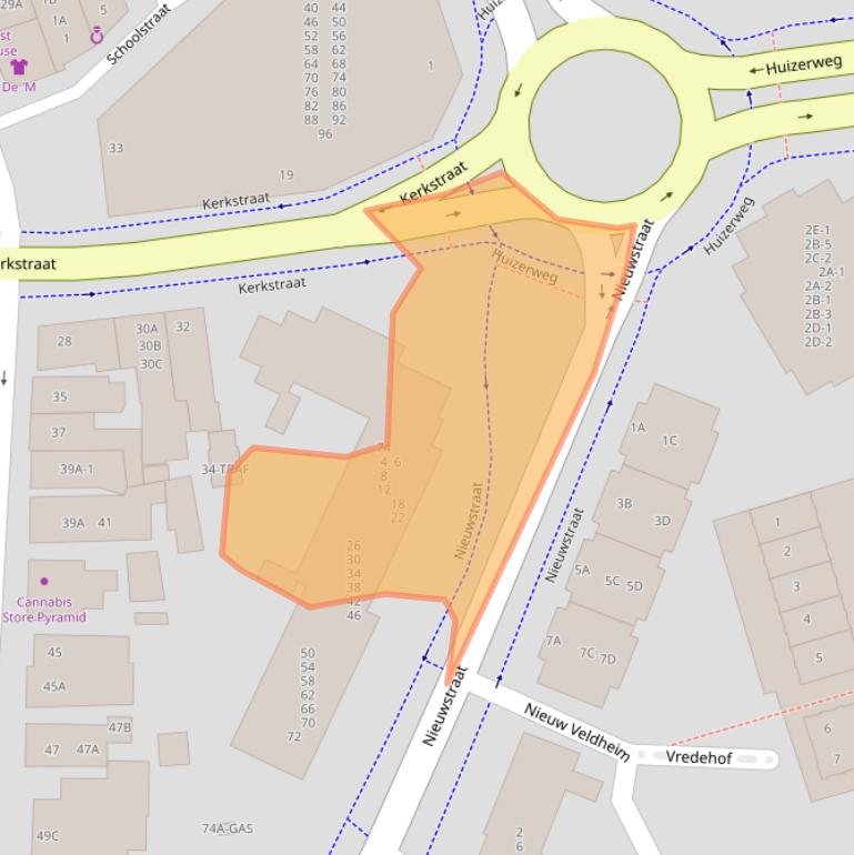 Kaart van postcodegebied 1404JM.