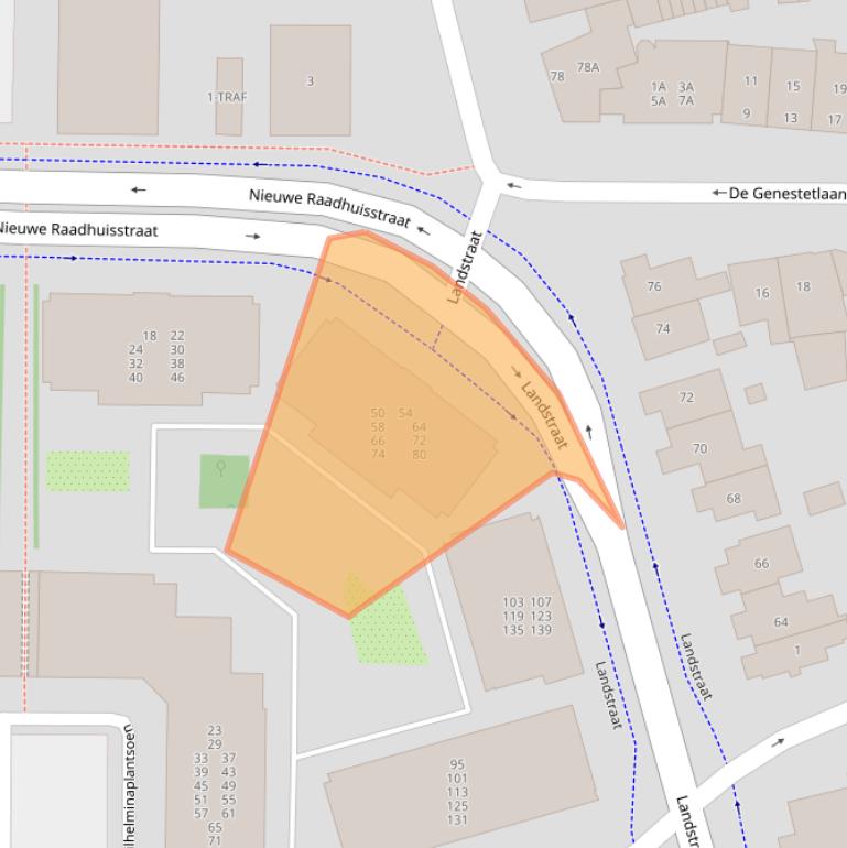 Kaart van postcodegebied 1404KJ.