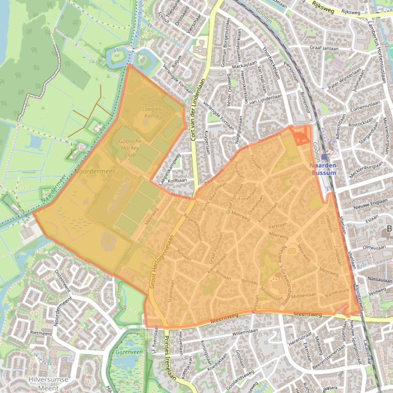 Kaart van postcodegebied 1405.