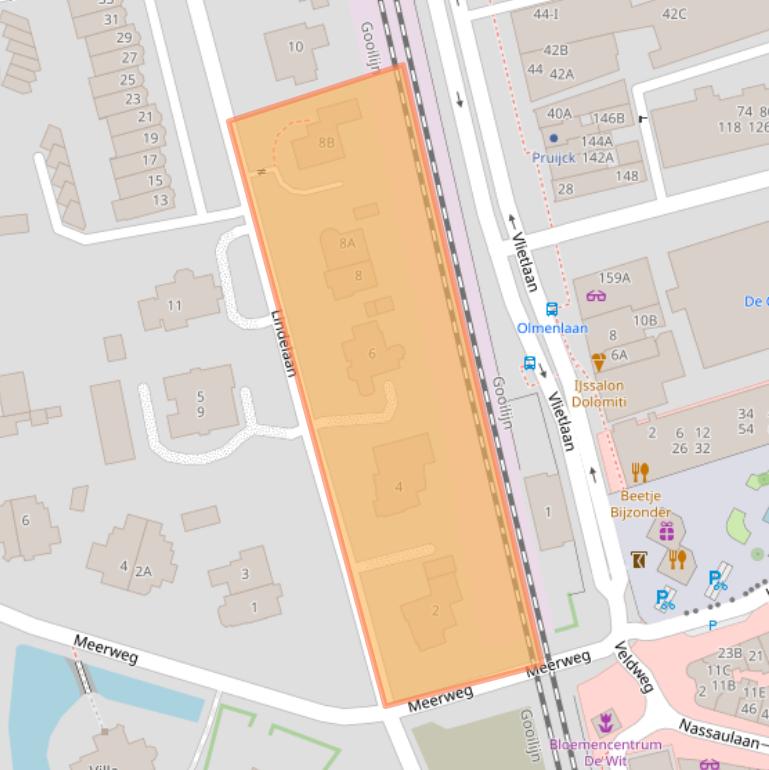 Kaart van postcodegebied 1405AJ.