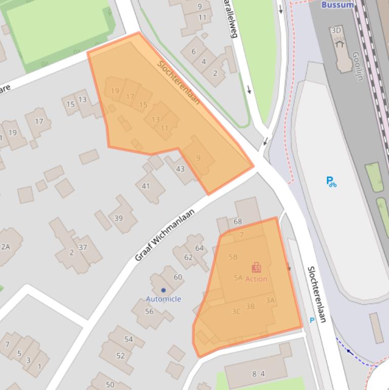 Kaart van postcodegebied 1405AL.