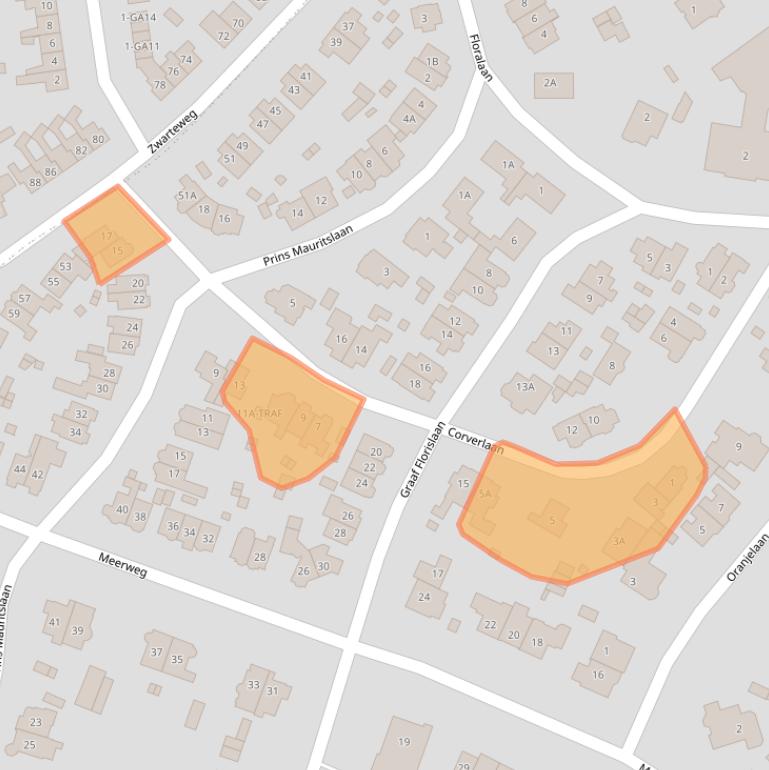 Kaart van postcodegebied 1405AV.