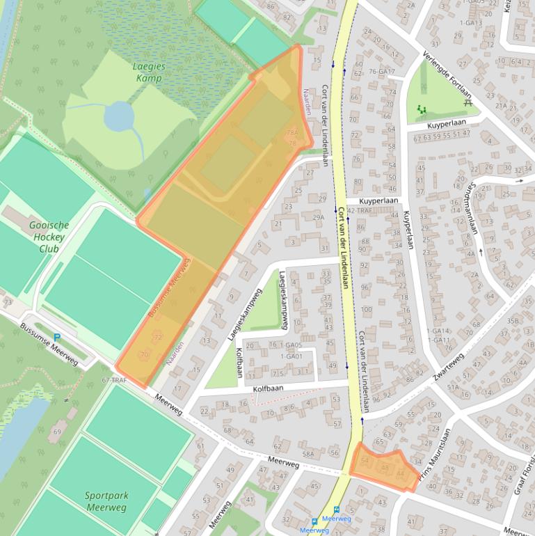 Kaart van postcodegebied 1405BH.