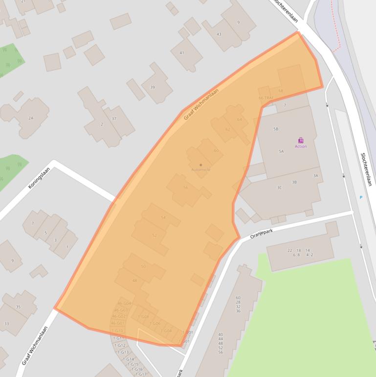 Kaart van postcodegebied 1405HC.