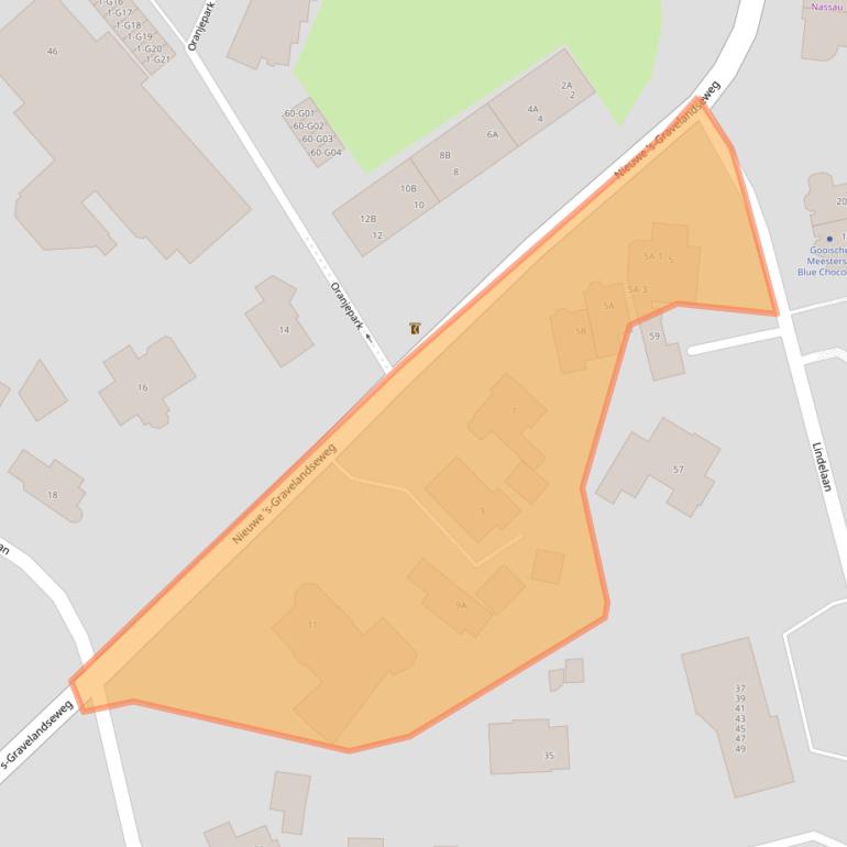 Kaart van postcodegebied 1405HJ.