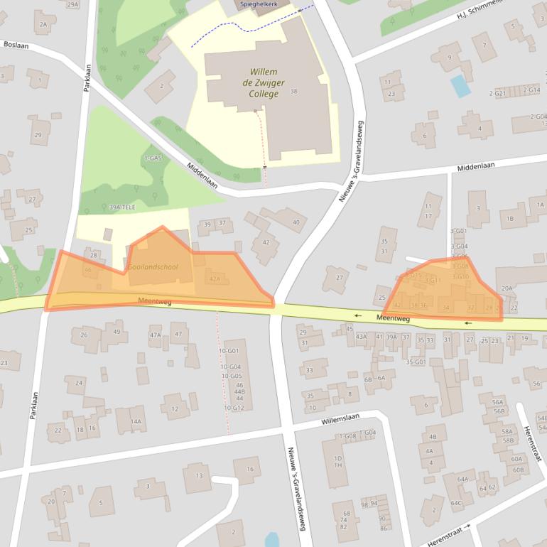 Kaart van postcodegebied 1405JB.