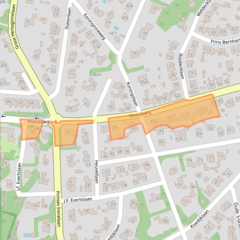 Kaart van postcodegebied 1406KE.