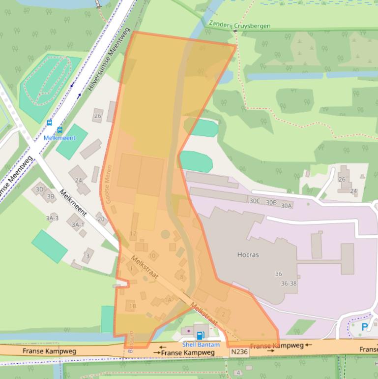 Kaart van postcodegebied 1406NX.