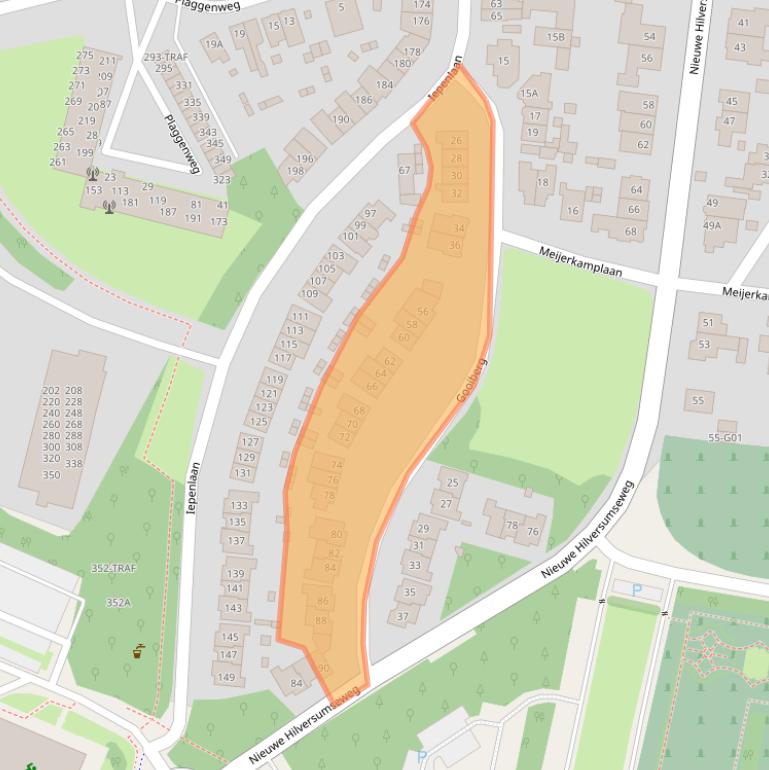 Kaart van postcodegebied 1406SP.