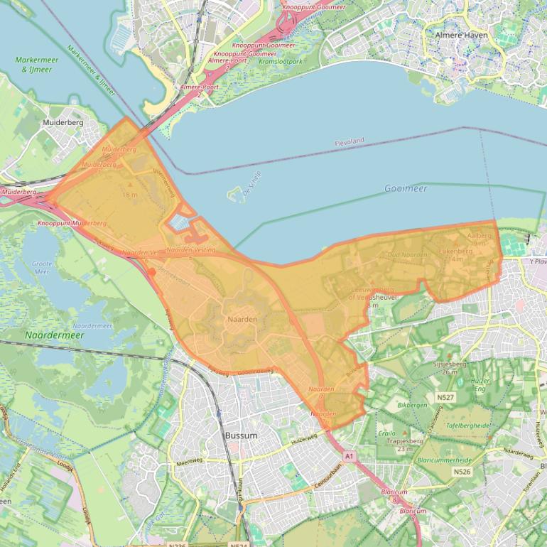 Kaart van postcodegebied 1411.