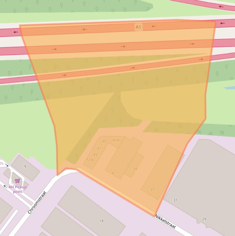 Kaart van postcodegebied 1411AH.