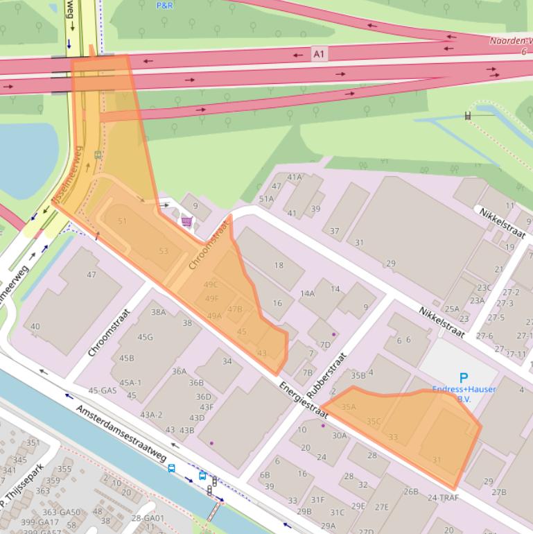 Kaart van postcodegebied 1411AS.