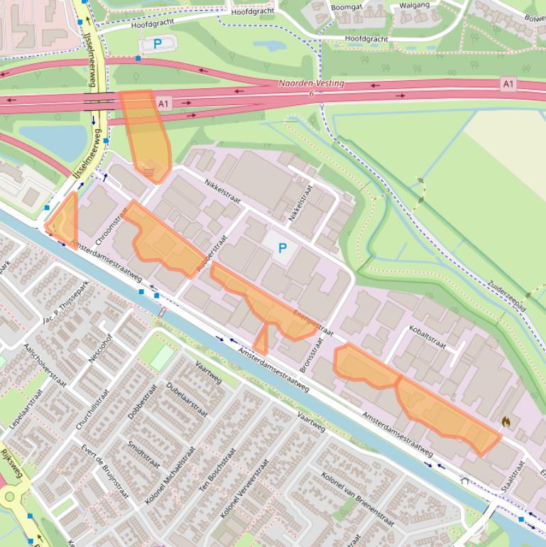 Kaart van postcodegebied 1411AT.