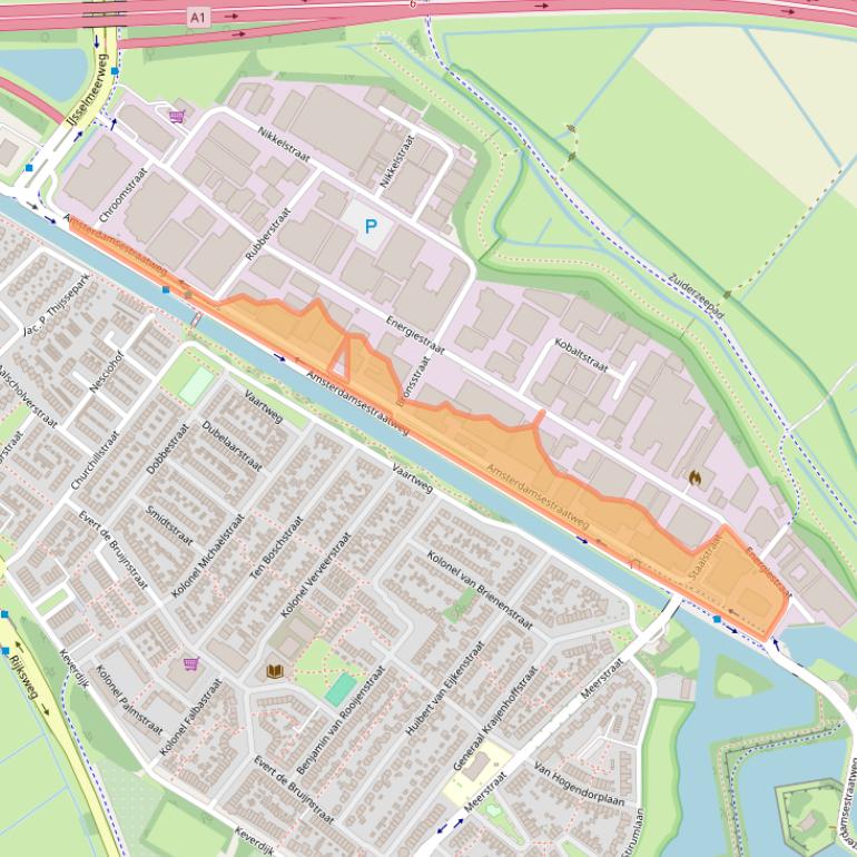 Kaart van postcodegebied 1411AW.
