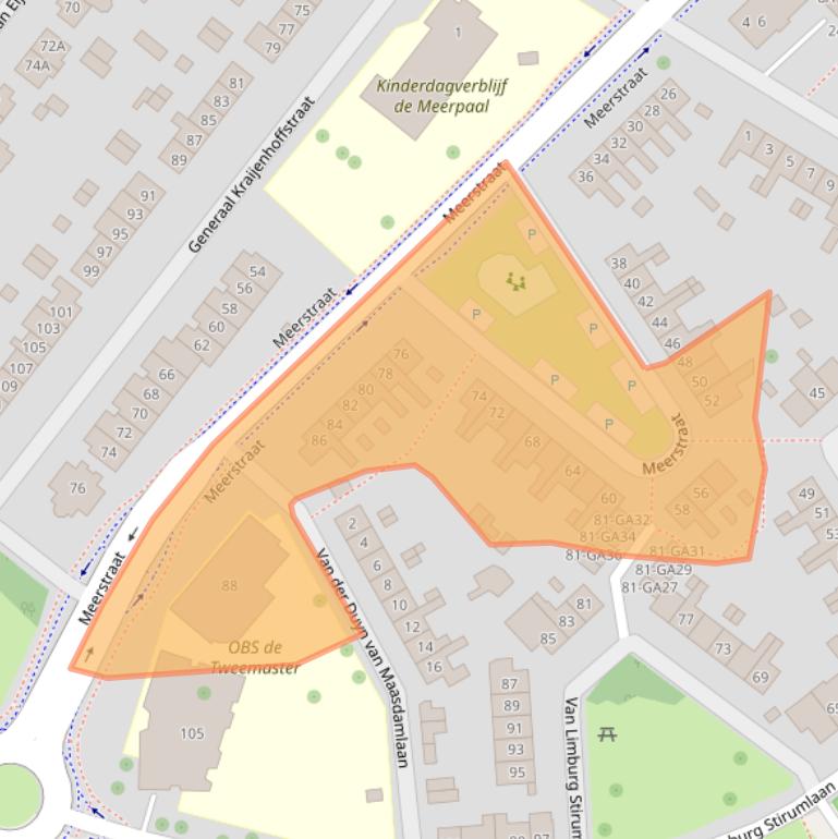 Kaart van postcodegebied 1411BJ.