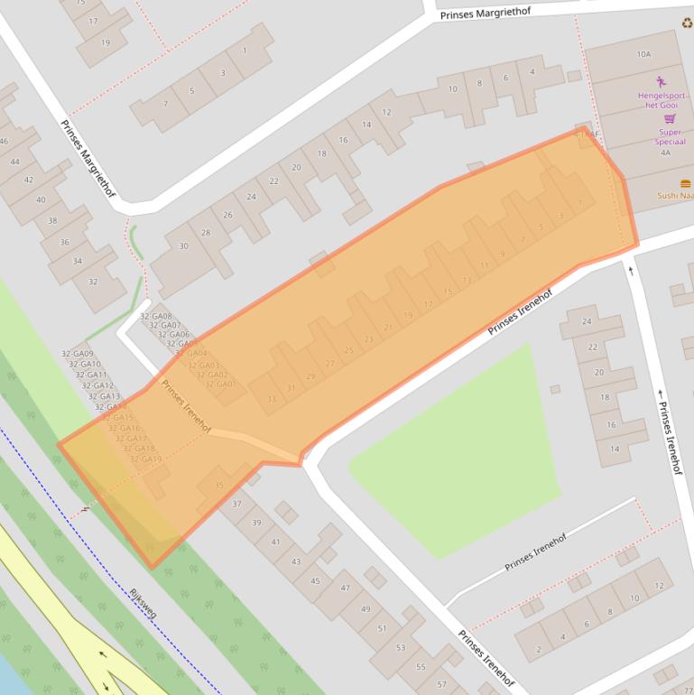 Kaart van postcodegebied 1411CA.