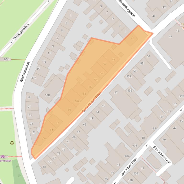Kaart van postcodegebied 1411CW.