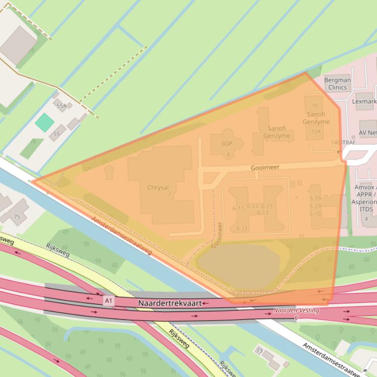 Kaart van postcodegebied 1411DD.