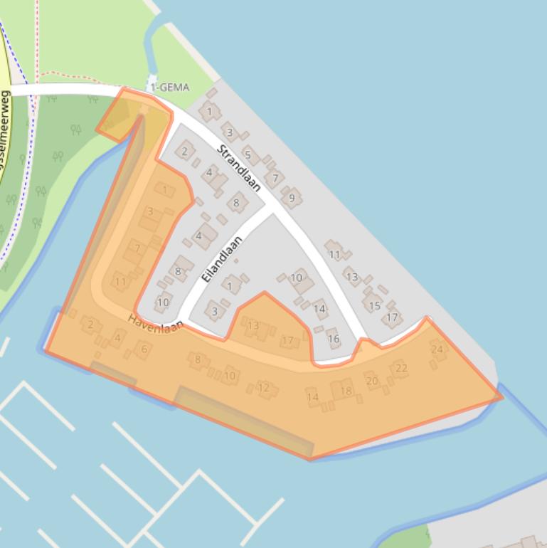 Kaart van postcodegebied 1411DK.