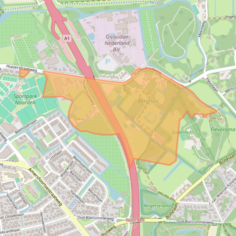 Kaart van postcodegebied 1411GM.