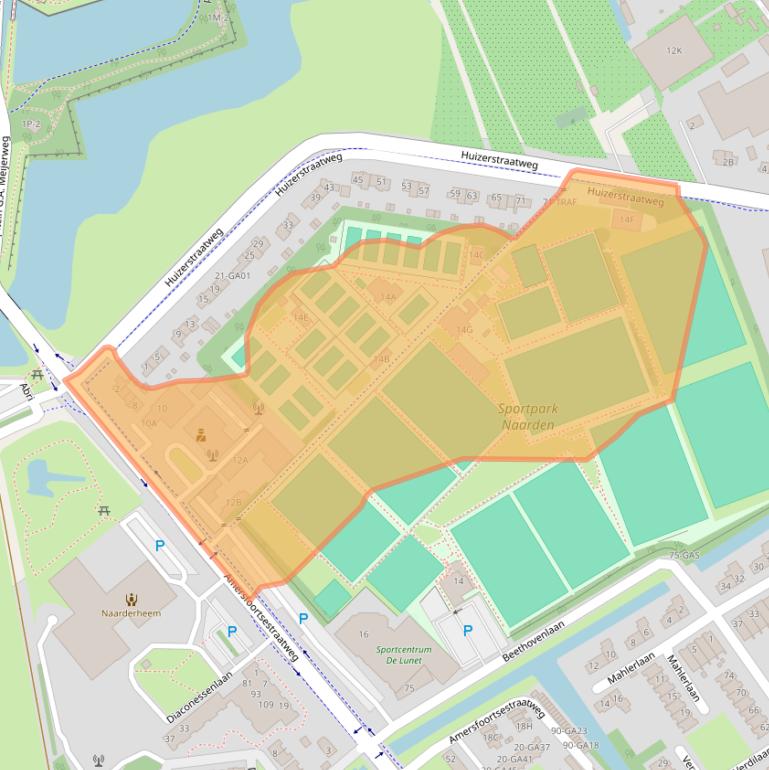 Kaart van postcodegebied 1411HC.