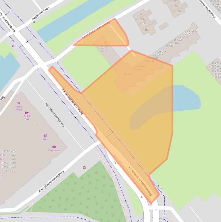 Kaart van postcodegebied 1411HE.