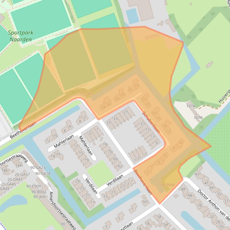 Kaart van postcodegebied 1411HZ.