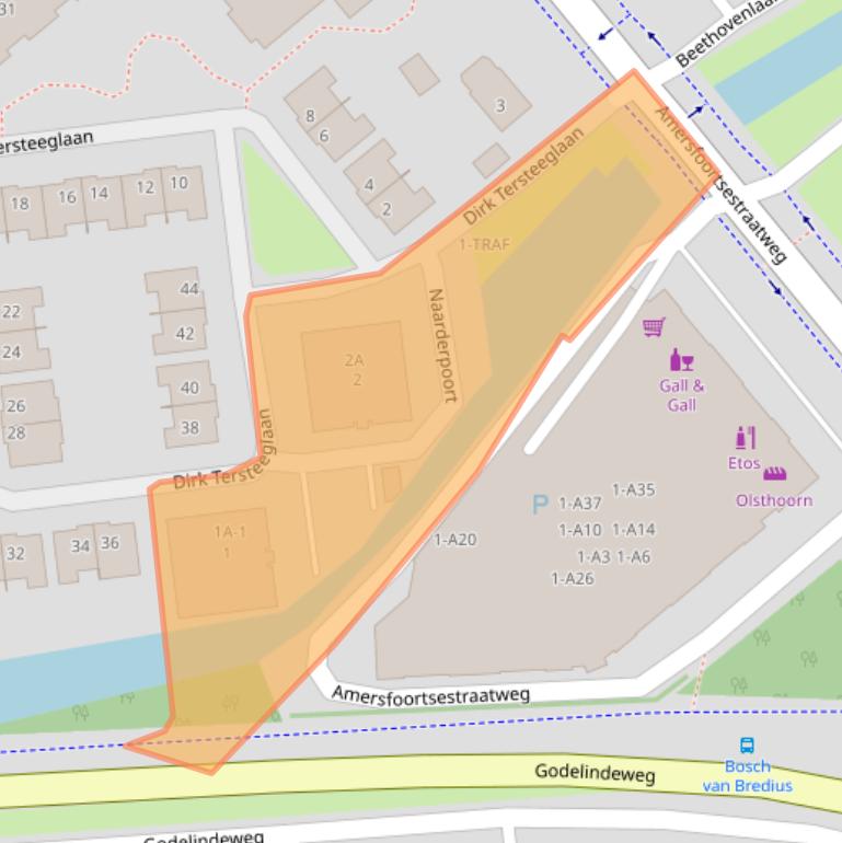 Kaart van postcodegebied 1411MA.