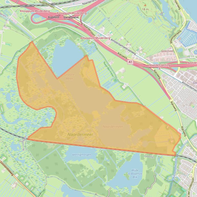 Kaart van postcodegebied 1412AB.