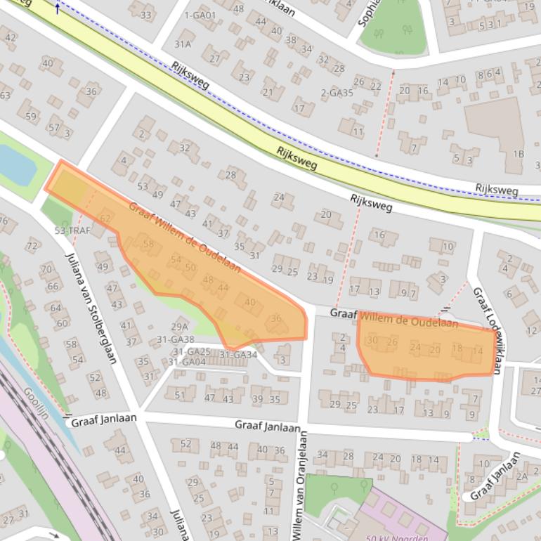Kaart van postcodegebied 1412AV.