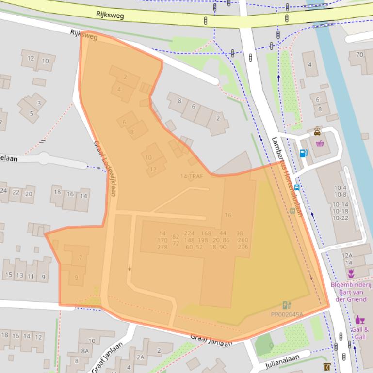 Kaart van postcodegebied 1412AX.